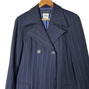 Atsuro Tayama Sz 10 Wool Pinstripe Double Breasted Coat Jacket Japanese Designer